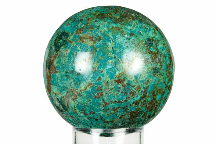 Polished Malachite & Chrysocolla Sphere - Peru #252643